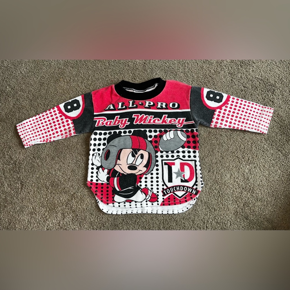 Vintage Disney Mickey Mouse Infant size 12 Months ‘All-Pro Baby Mickey’ Shirt